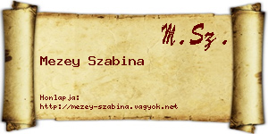 Mezey Szabina névjegykártya